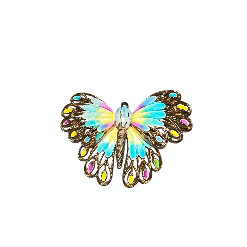 VENDOME Vintage Ravishing Rainbow Butterfly Brooch